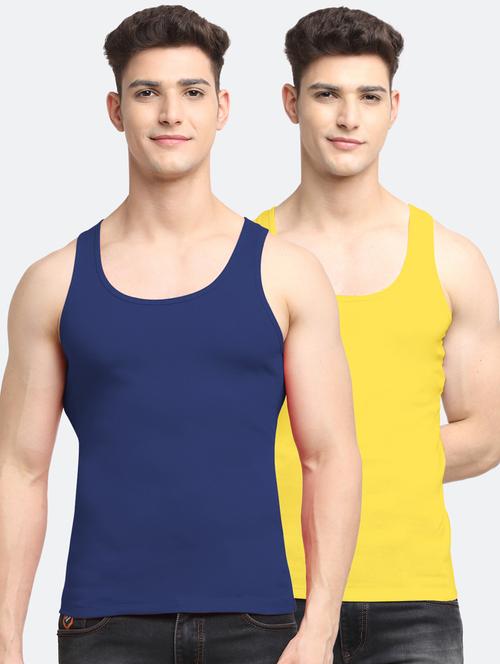 set of 2 solid cotton vest - 18313246 - Very Small Image - 1