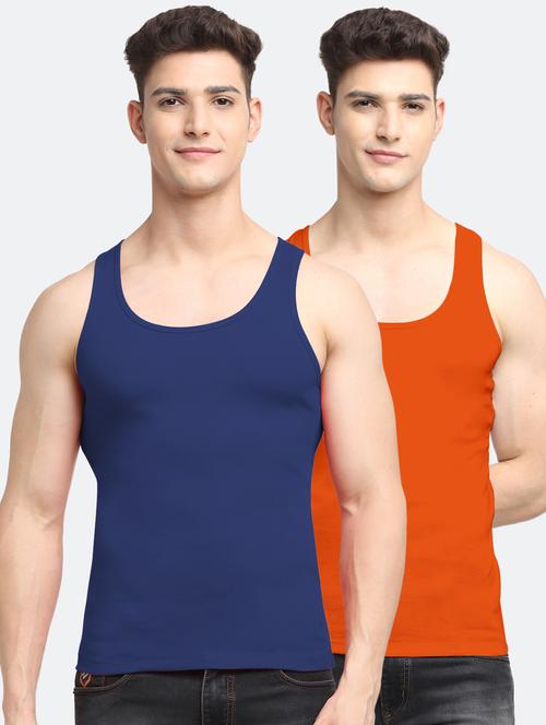 set of 2 solid cotton vest - 18313248 - Very Small Image - 1