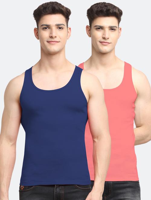 set of 2 solid cotton vest - 18313251 - Very Small Image - 1