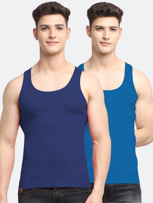 set of 2 solid cotton vest - 18313253 - Very Small Image - 1