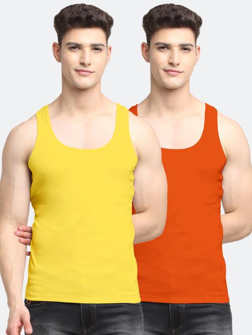 set of 2 solid cotton vest - 18313257 - Very Small Image - 1