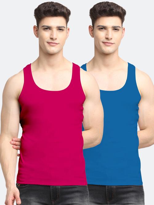 set of 2 solid cotton vest - 18313270 - Very Small Image - 1