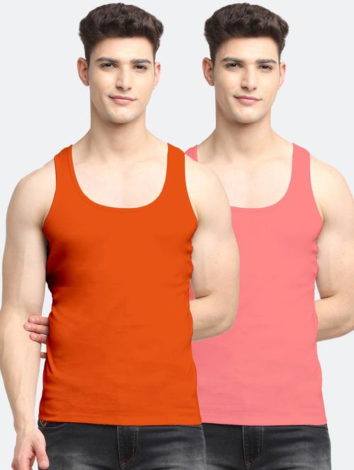 set of 2 solid cotton vest - 18313275 - Very Small Image - 1