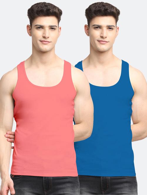 set of 2 solid cotton vest - 18313292 - Very Small Image - 1