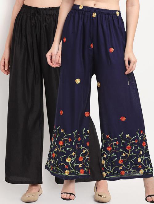 pack of 2 mid rise flared palazzo - 18313640 - Very Small Image - 1