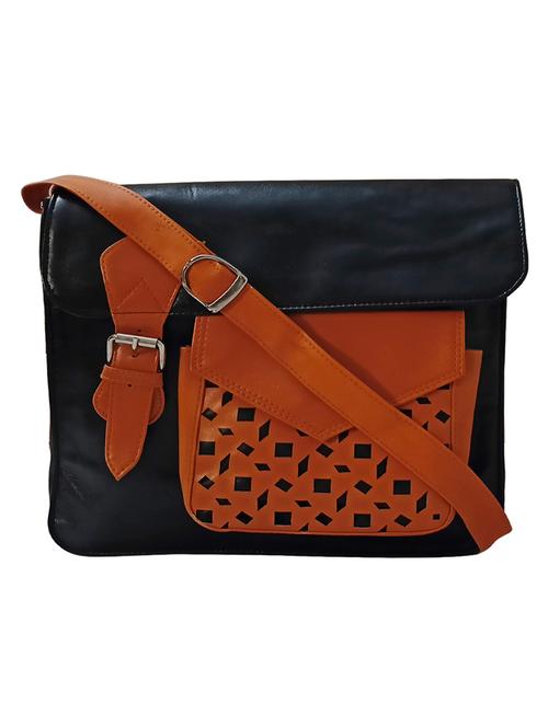 black color block messenger handbag - 18313887 - Very Small Image - 1