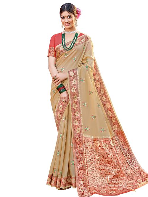 women's banarasi saree - 18315361 - Very Small Image - 1