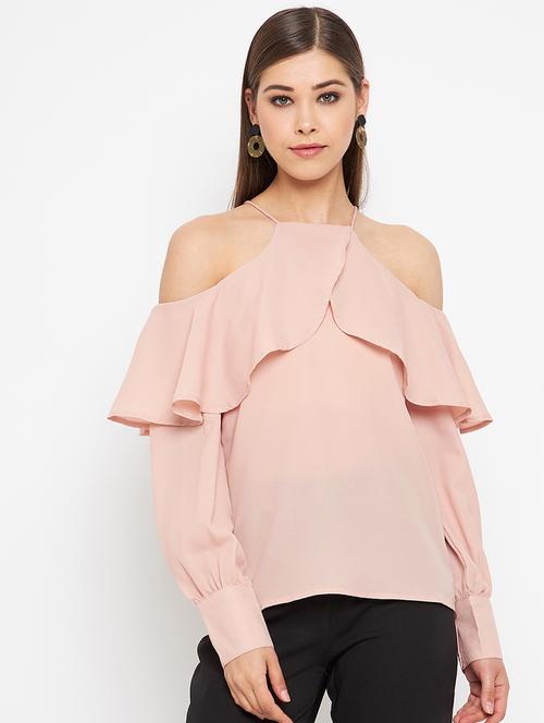 women's ruffle shoulder strap top - 18315625 - Very Small Image - 1