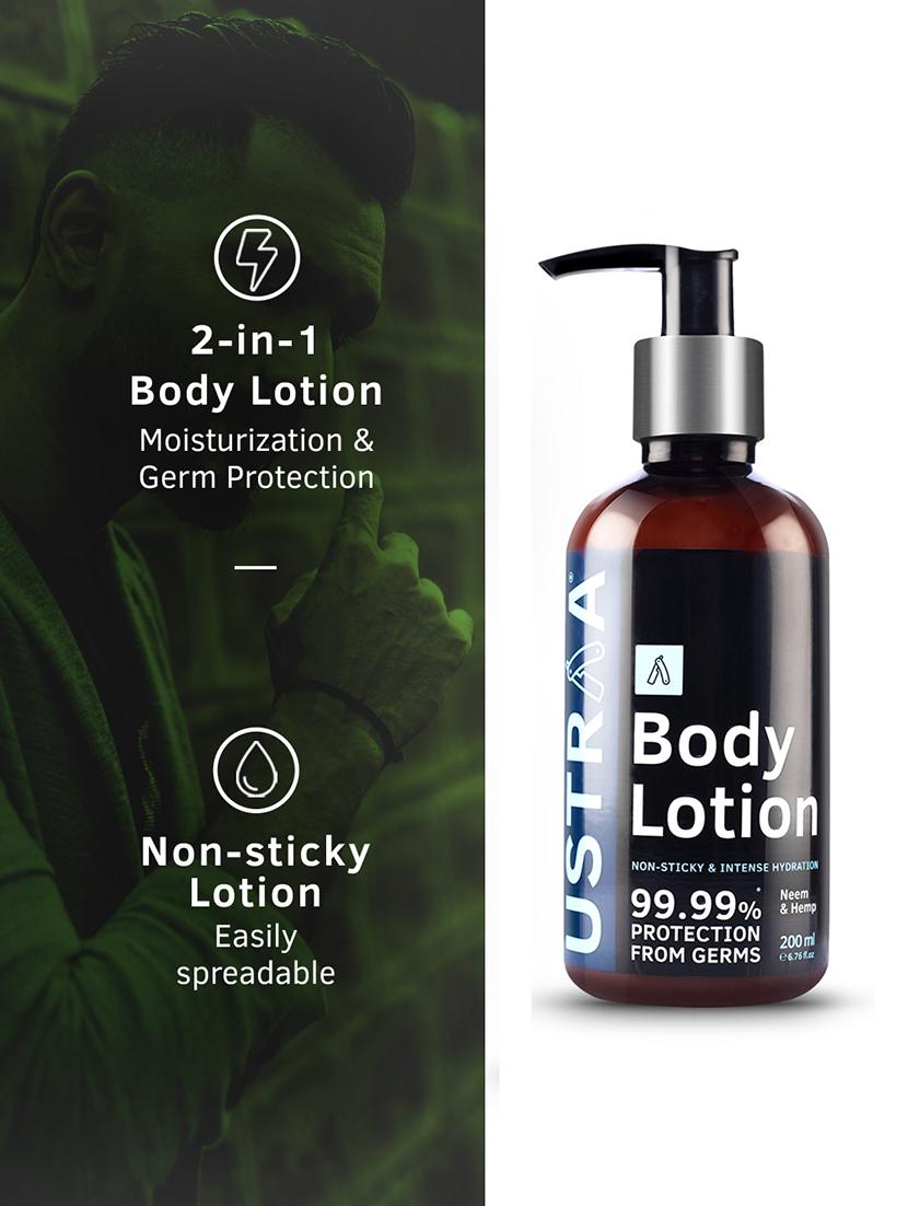 ustraa body lotion germ free- 200ml & face wash acne control - with neem & charcoal 200g - 18316159 - Standard Image - 4