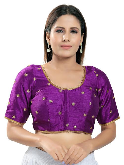 purple silk embroidered blouse - 18317001 - Very Small Image - 1