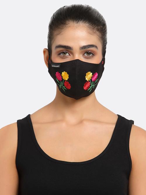 black cotton decorative women mask - 18317492 - Very Small Image - 1