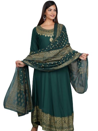 green rayon gown - 18317633 - Very Small Image - 1