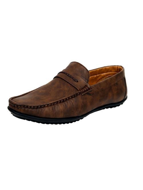 brown synthetic & mesh slip on moccasins - 18317698 - Very Small Image - 1