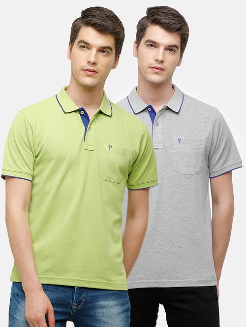 men pack of 2 solid regular fit polo t-shirt - 18317930 - Very Small Image - 1
