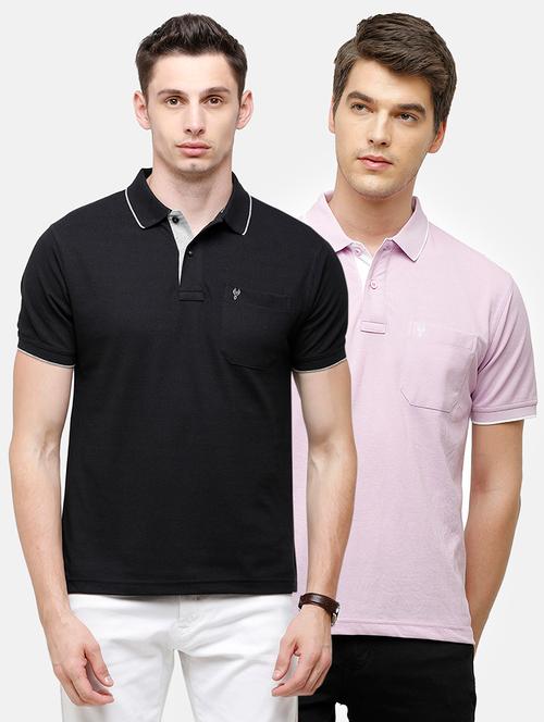 men pack of 2 solid regular fit polo t-shirt - 18317944 - Very Small Image - 1