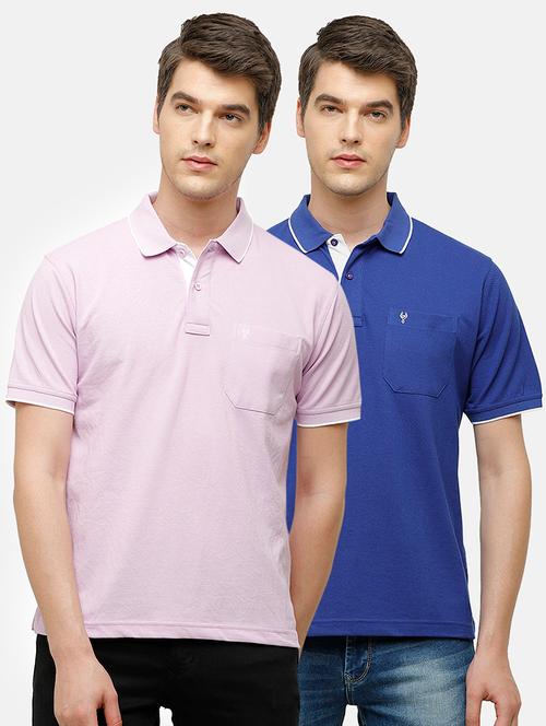 men pack of 2 solid regular fit polo t-shirt - 18317988 - Very Small Image - 1