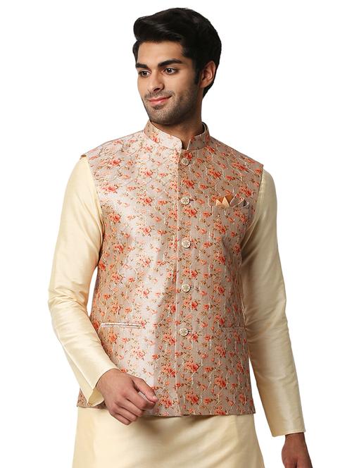 beige printed waist coat - 18318970 - Very Small Image - 1