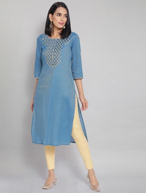 women's straight kurta - 18319467 - Very Small Image - 1