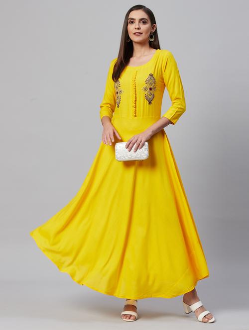 embellished flared ethnic dress - 18319708 - Very Small Image - 1