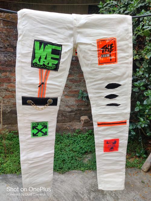 white cotton jeans - 18320637 - Very Small Image - 1