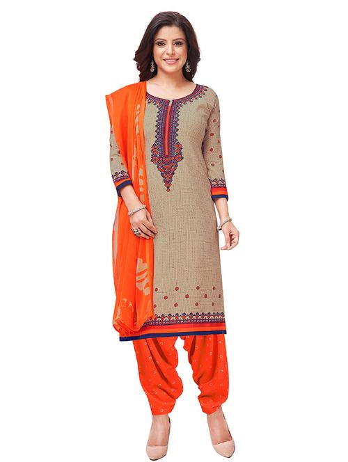 beige crepe unstitched suit - 18320858 - Very Small Image - 1