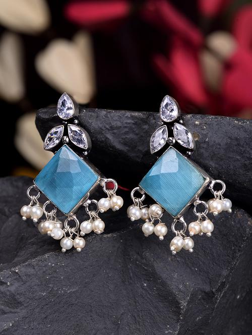blue brass studs earring - 18321065 - Very Small Image - 1