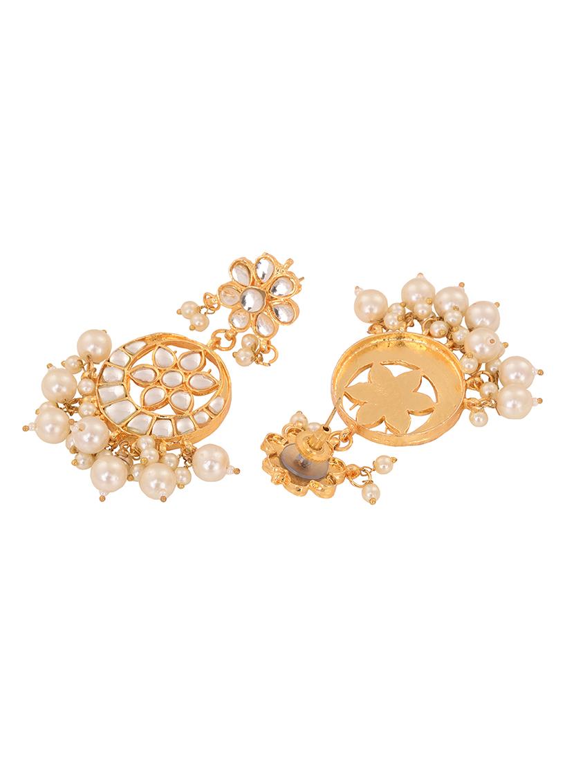 gold brass chandballi earring - 18321073 - Standard Image - 2