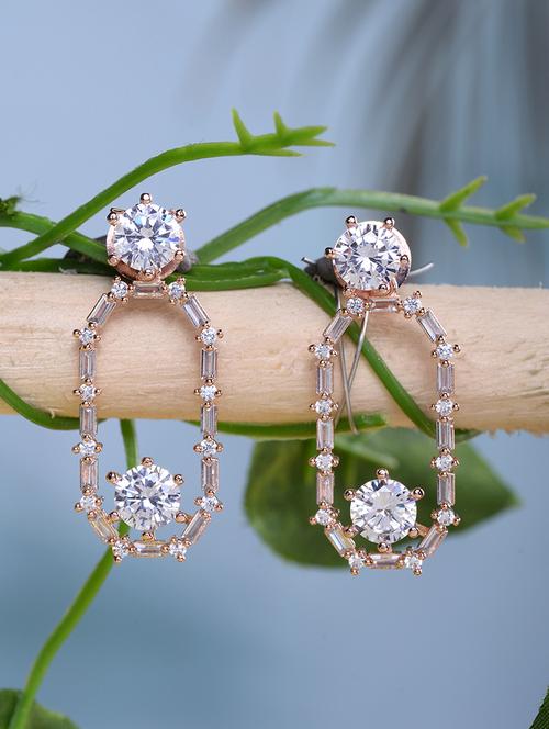 white brass drop earring - 18321088 - Very Small Image - 1