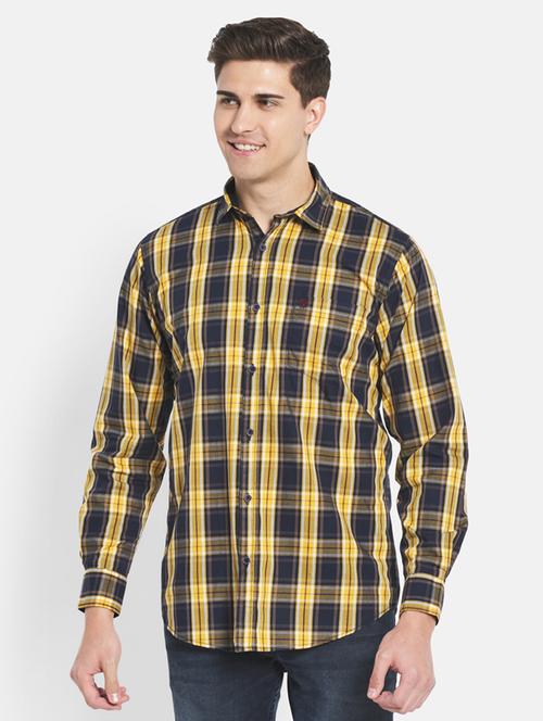 yellow checkered casual shirt - 18321278 - Very Small Image - 1
