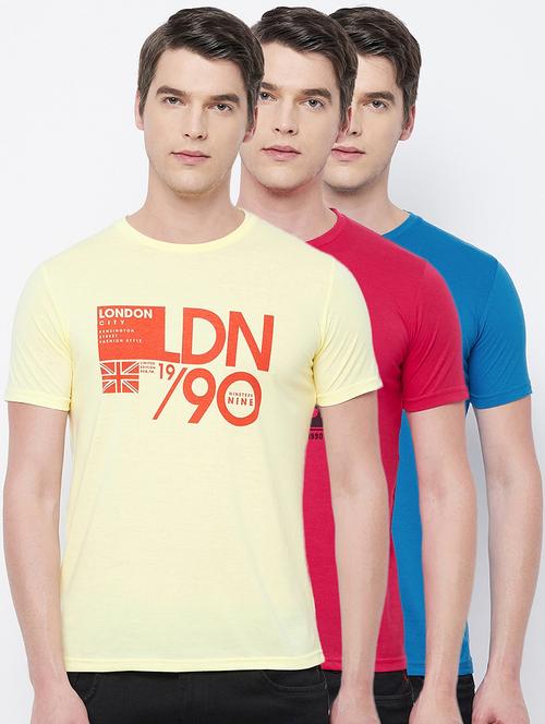 pack of 3 front printed round neck t-shirt - 18321302 - Very Small Image - 1