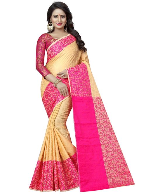 pink cotton silk banarasi saree - 18321898 - Very Small Image - 1