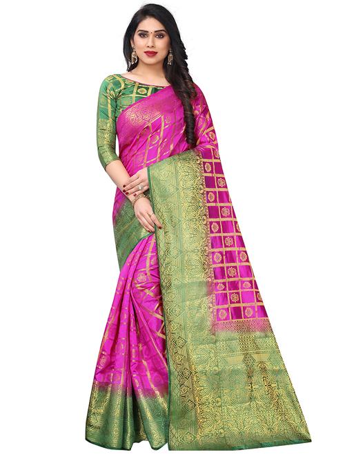 women's banarasi saree with blouse - 18322220 - Very Small Image - 1