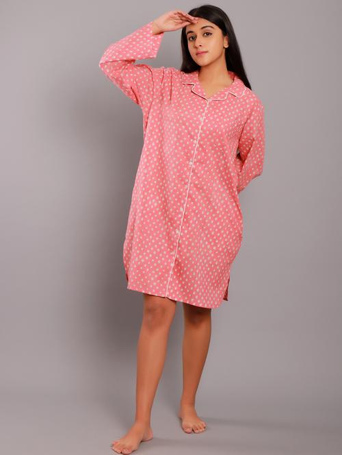 shirt collar printed sleepshirts  - 18322395 - Very Small Image - 1