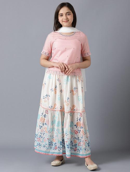 pink printed sharara suit set - 18322701 - Very Small Image - 1