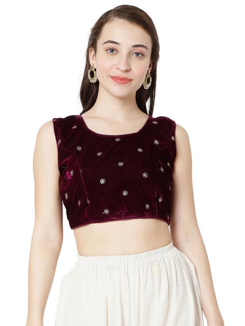 purple velvet embroidered blouse - 18323808 - Very Small Image - 1