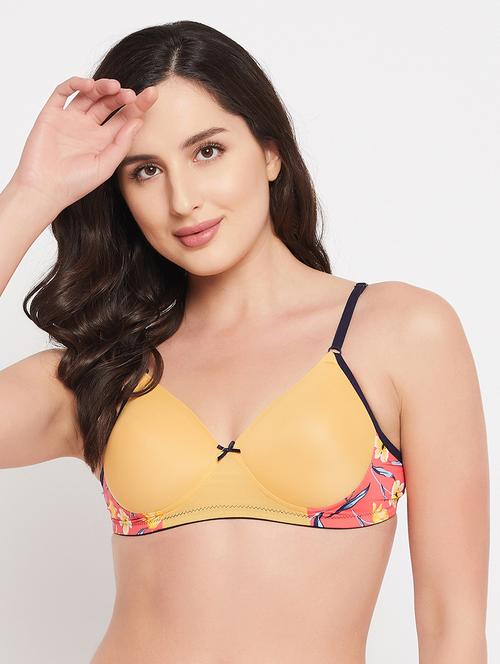 yellow printed t-shirt bra - 18323914 - Very Small Image - 1