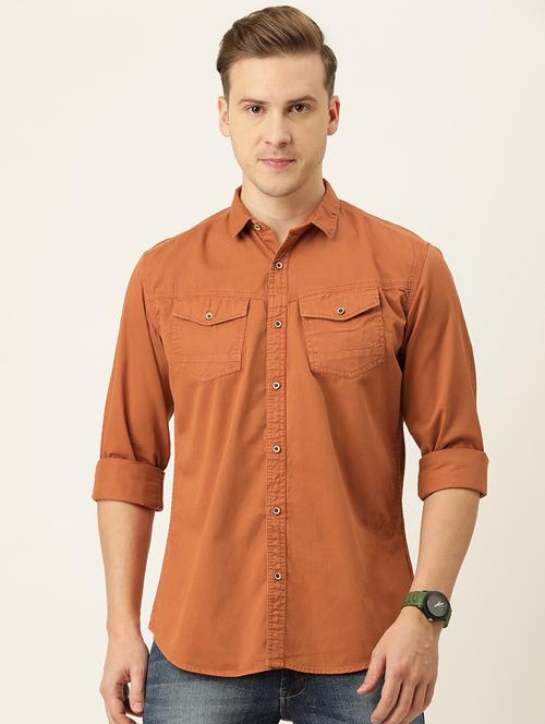 mens solid casual shirt - 18324210 - Very Small Image - 1