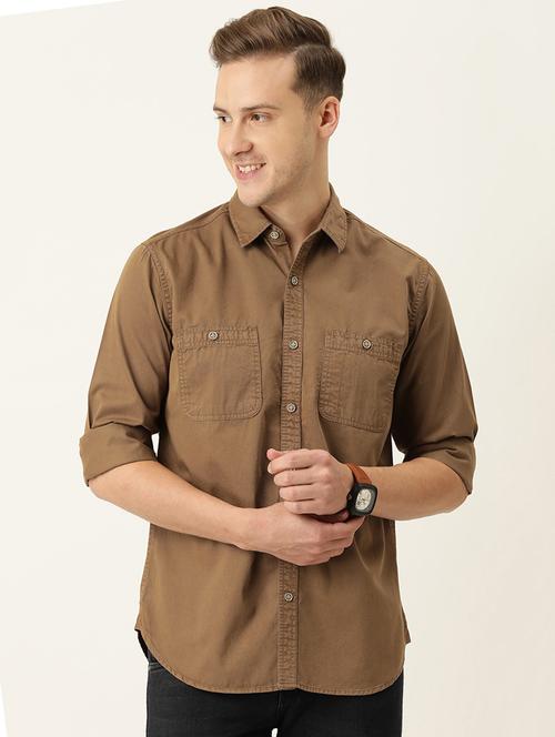 mens solid casual shirt - 18324222 - Very Small Image - 1