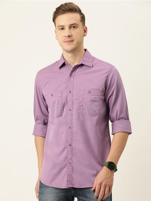 mens solid casual shirt - 18324232 - Very Small Image - 1