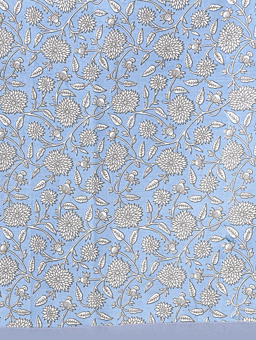 indhome life 100% cotton rectangular dining table cover 4 seater (40 inch * 60 inch) floral pattern blue colour(set of 1 pcs) - 18324988 - Zoom Image - 2