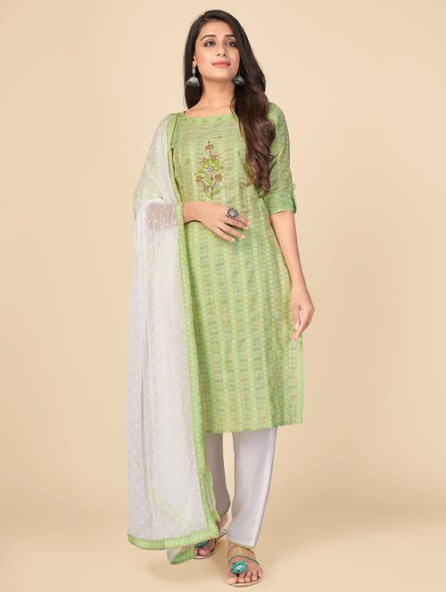 green cotton suit  set - 18325307 - Very Small Image - 1