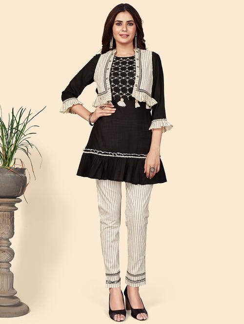 black cotton top pants  set - 18325448 - Very Small Image - 1