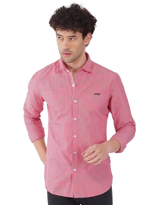 pink striped casual shirt - 18325844 - Very Small Image - 1