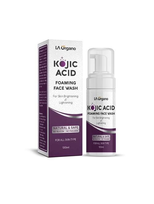 la organo kojic acid foaming face wash enriched with licorice, vitamin c, niacinamide for skin brightening & lightening 100gm - 18325936 - Very Small Image - 1