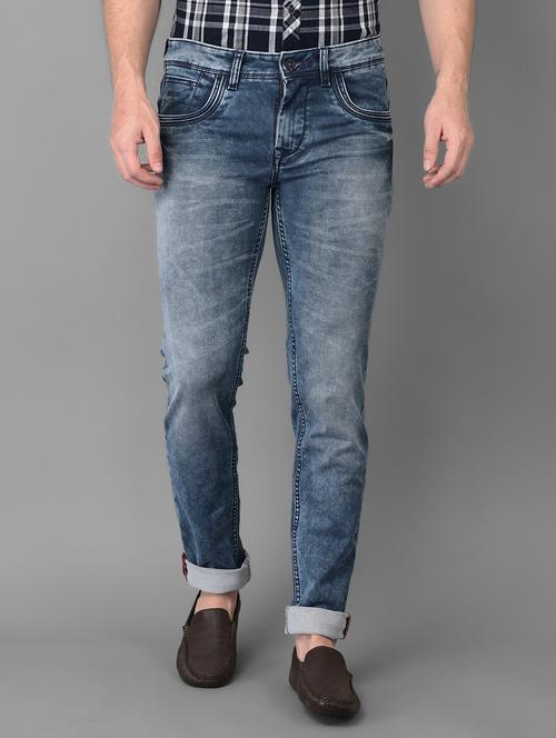 navy-blue light-washed denim jean - 18326640 - Very Small Image - 1