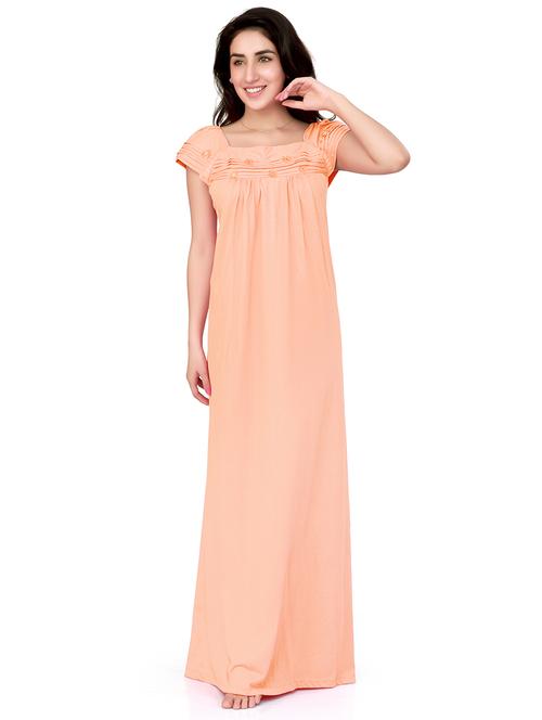 square neck solid nighty  - 18327372 - Very Small Image - 1