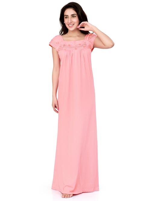 square neck solid nighty  - 18327373 - Very Small Image - 1