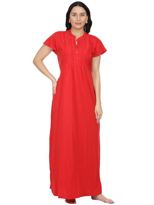 mandarin neck lace detail nighty  - 18327493 - Very Small Image - 1