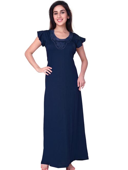 round neck lace detail nighty  - 18327639 - Very Small Image - 1