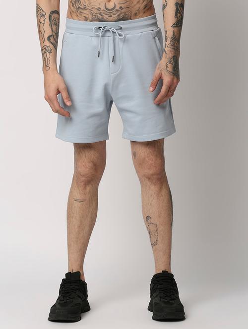 light blue solid shorts - 18327659 - Very Small Image - 1